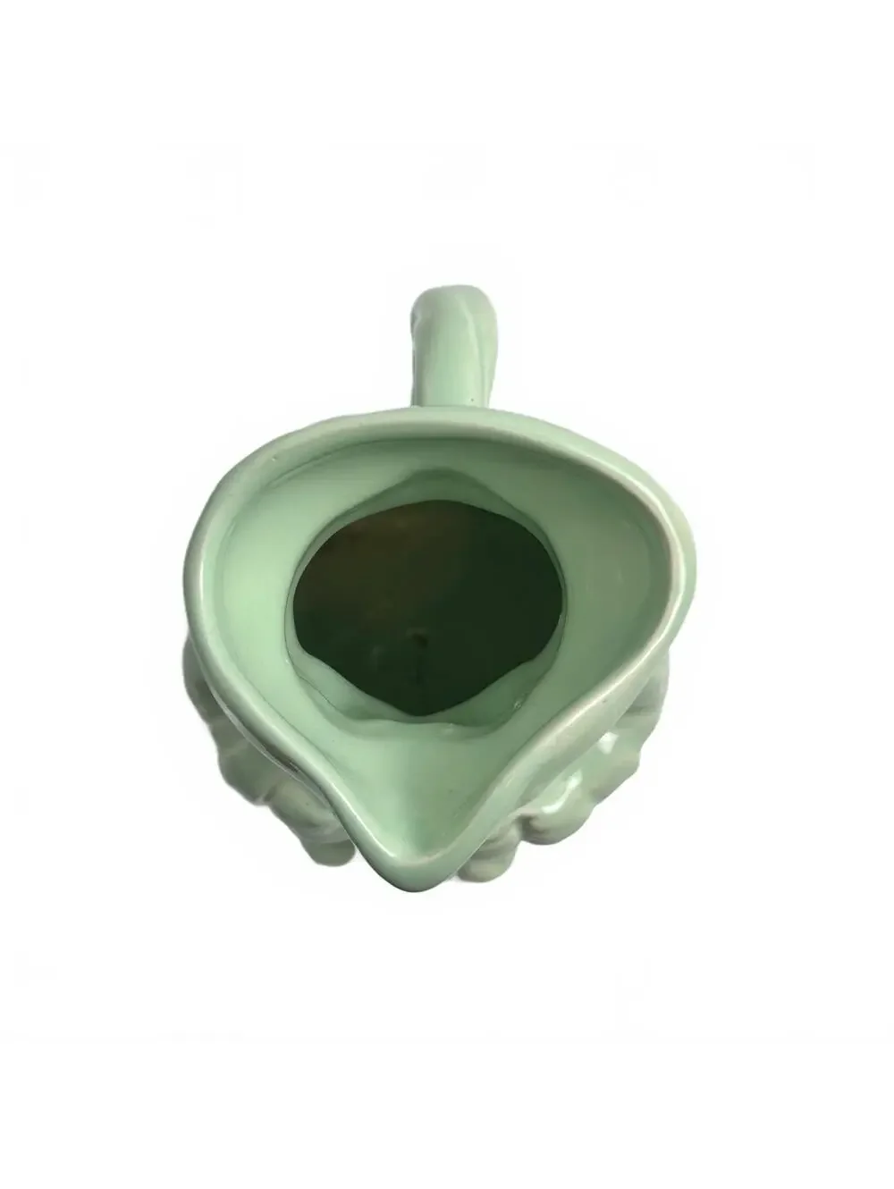 Antique Thomas Cone Pottery “Toby Jug” in Light Green